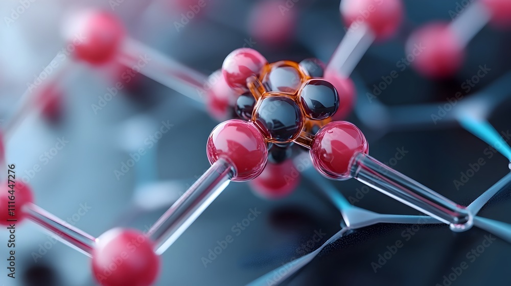 Poster detailed 3d rendered showcasing the atomic level structure and intricate design of graphene a revolu