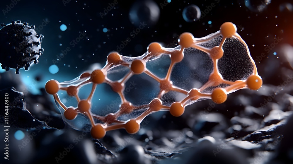Poster a 3d rendered showcasing the transparency and flexibility of graphene sheets a highly innovative and