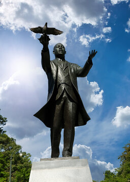 Statue of Martin Luther King Jr. titled "Hope Moving Forward". This amazing bronze statue stands near Mercedes-Benz Stadium in Atlanta Georgia.