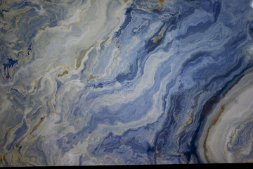 Fototapeta premium Blue Marble Surface with Wavy Patterns
