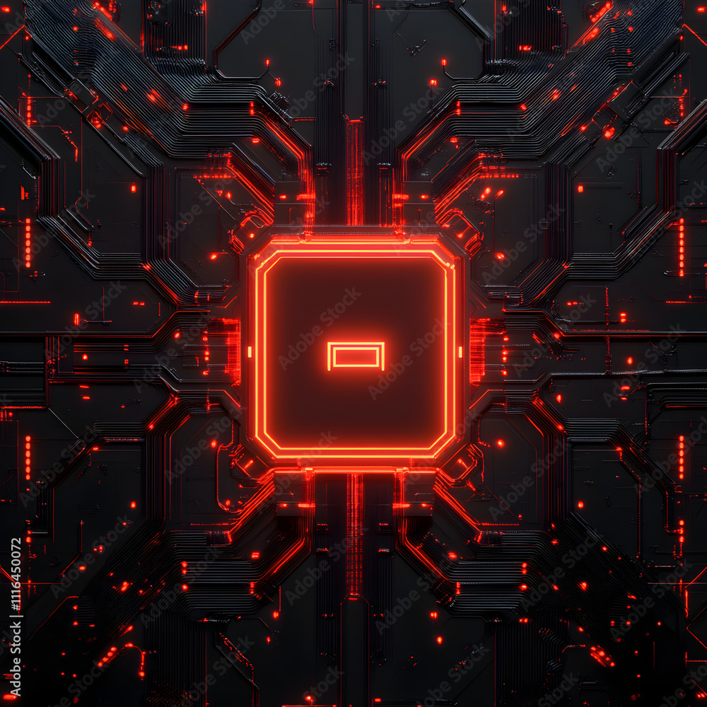 Poster dynamic circuit board design digital landscape abstract art futuristic environment close-up view tec