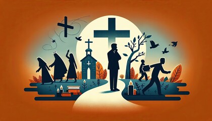 Silhouette of a person contemplating faith and leaving religious traditions