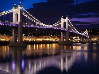 Obraz premium city bridge at night
