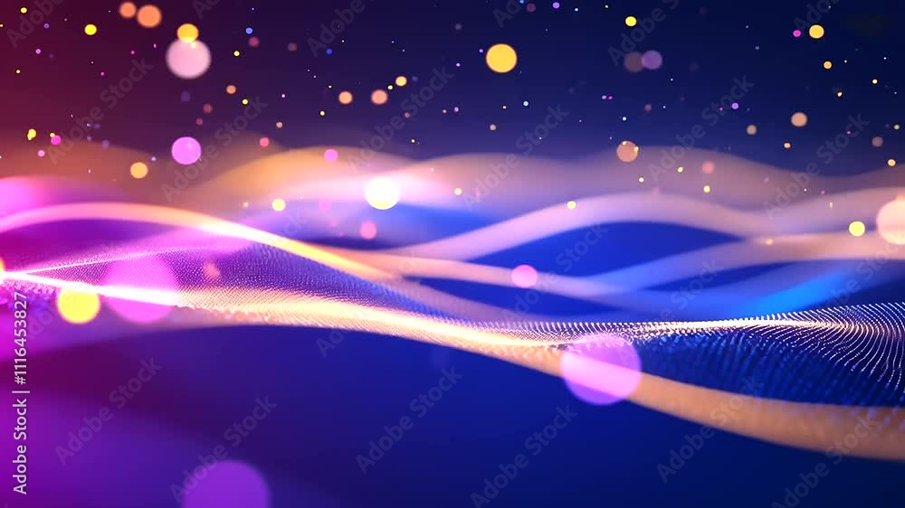 Aufkleber abstract waves of light data streams and energy flow