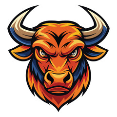 bull mascot logo standard silhouette