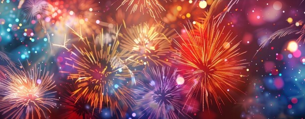 Fototapeta premium fuegos artificiales. celebracion. año nuevo