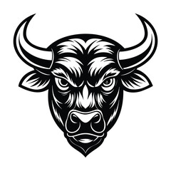 bull mascot logo standard silhouette