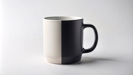 Obraz premium A sleek, modern black and white mug with a minimalist aesthetic. 