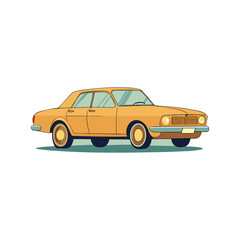 Vintage 1970s American car illustration