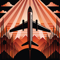 Stylized airplane illustration