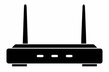 Obraz premium Black Router Silhouette Vector Art