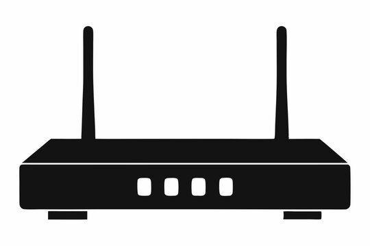 black router with antennas clip art preview