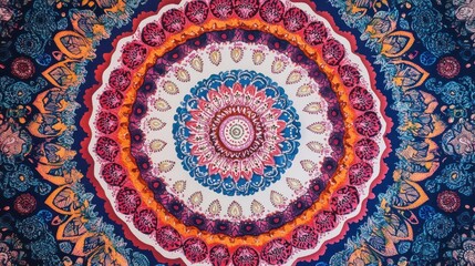 Fototapeta premium A vibrant mandala design featuring intricate patterns and colors.