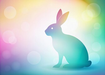 Obraz premium A rabbit silhouette illustration features ample copy space, perfect for nature themes, Easter designs, and creative projects that celebrate wildlife and seasonal festivities.
