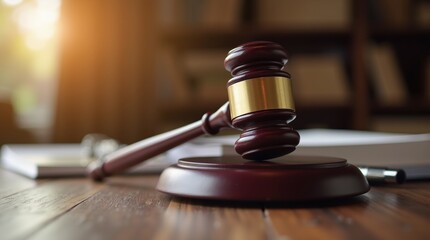 judge gavel next to documents