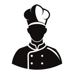 chef professional silhouette on white background