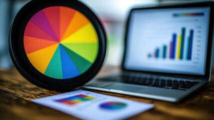 Obraz premium Color Wheel and Business Analytics: A Vibrant Visual Representation of Data and Design