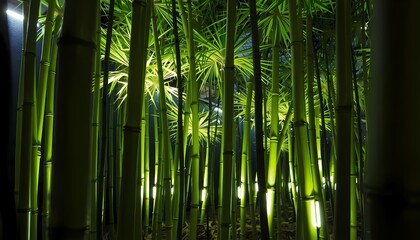Fototapeta premium Enchanted Bamboo Forest AI Generated Image