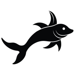 Fototapeta premium Vector silhouette style, featuring a Sea Creature