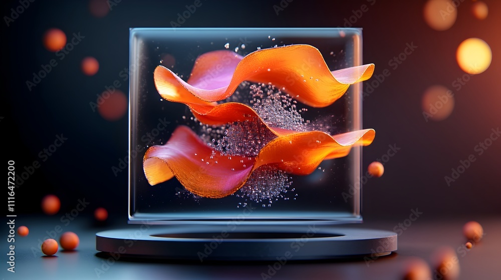 Poster cutting edge 3d rendered transparent graphene display screen with layered design for improved flexib