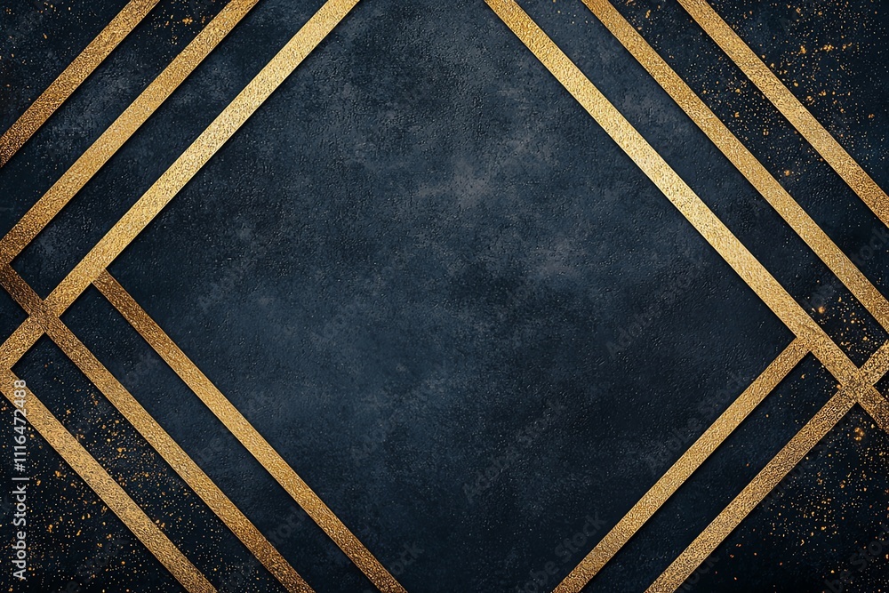 Poster elegant dark background with gold geometric patterns, perfect for design projects.
