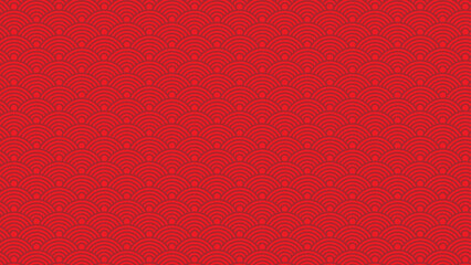 Asian, chinese or japanese wave pattern background in red color for chinese new year celebration