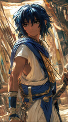 Obraz premium Mythical Gods and Characters in Anime Manga Art Style