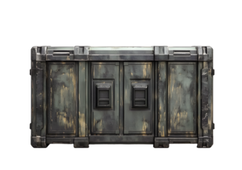 Space-age futuristic sci-fi container isolated on white background. Concept of storage military equipment and games.