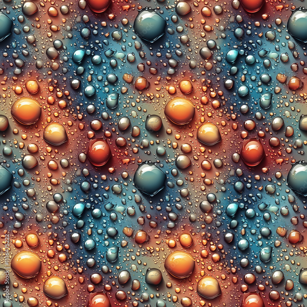 Poster colorful droplets create an enchanting pattern on a textured surface