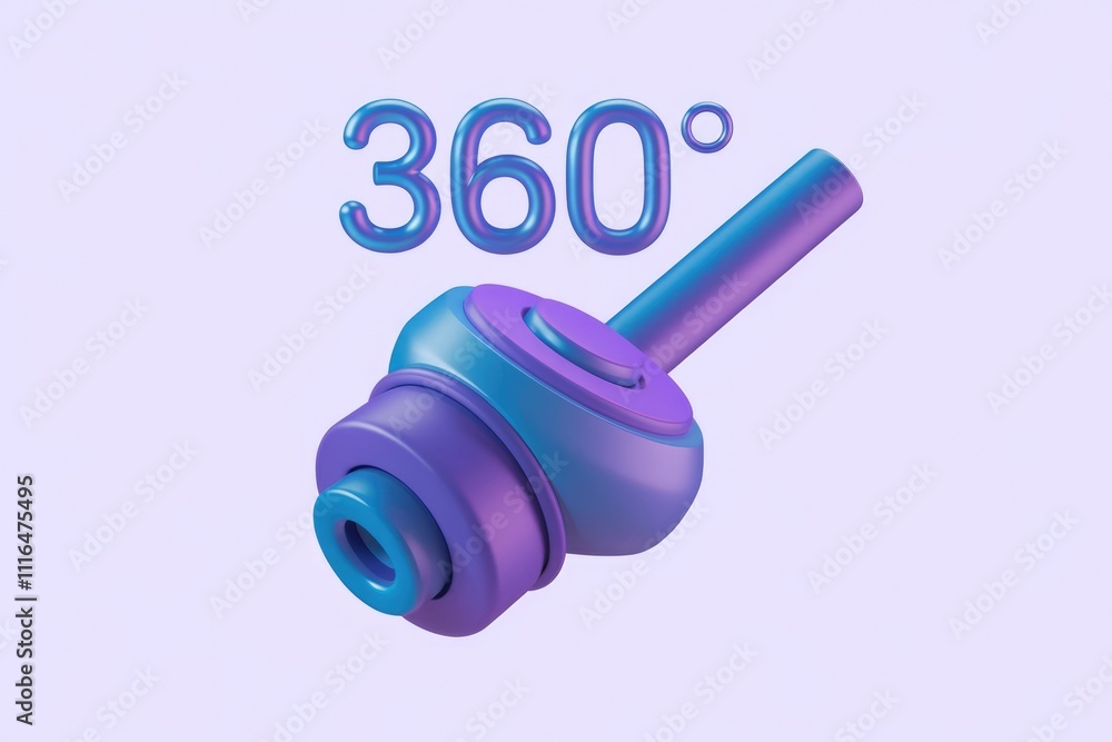 Aufkleber 360  view  purple blue gradient 3D model of a rotating object.