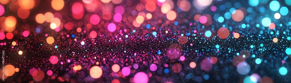 Poster vibrant bokeh lights creating a colorful abstract background for creative designs.