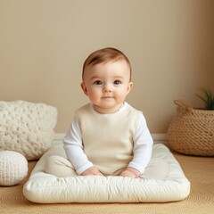 Fototapeta premium Montessori method in action infant learning cozy home environment