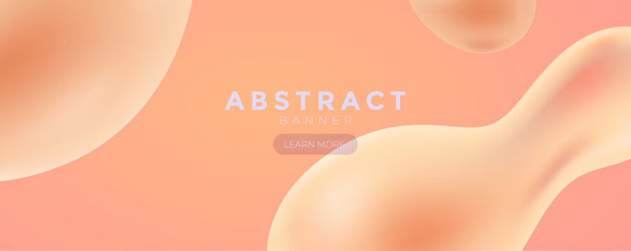 Orange gradient web banner, Orange vector illustration abstract gradient poster with wave shapes Modern template for background