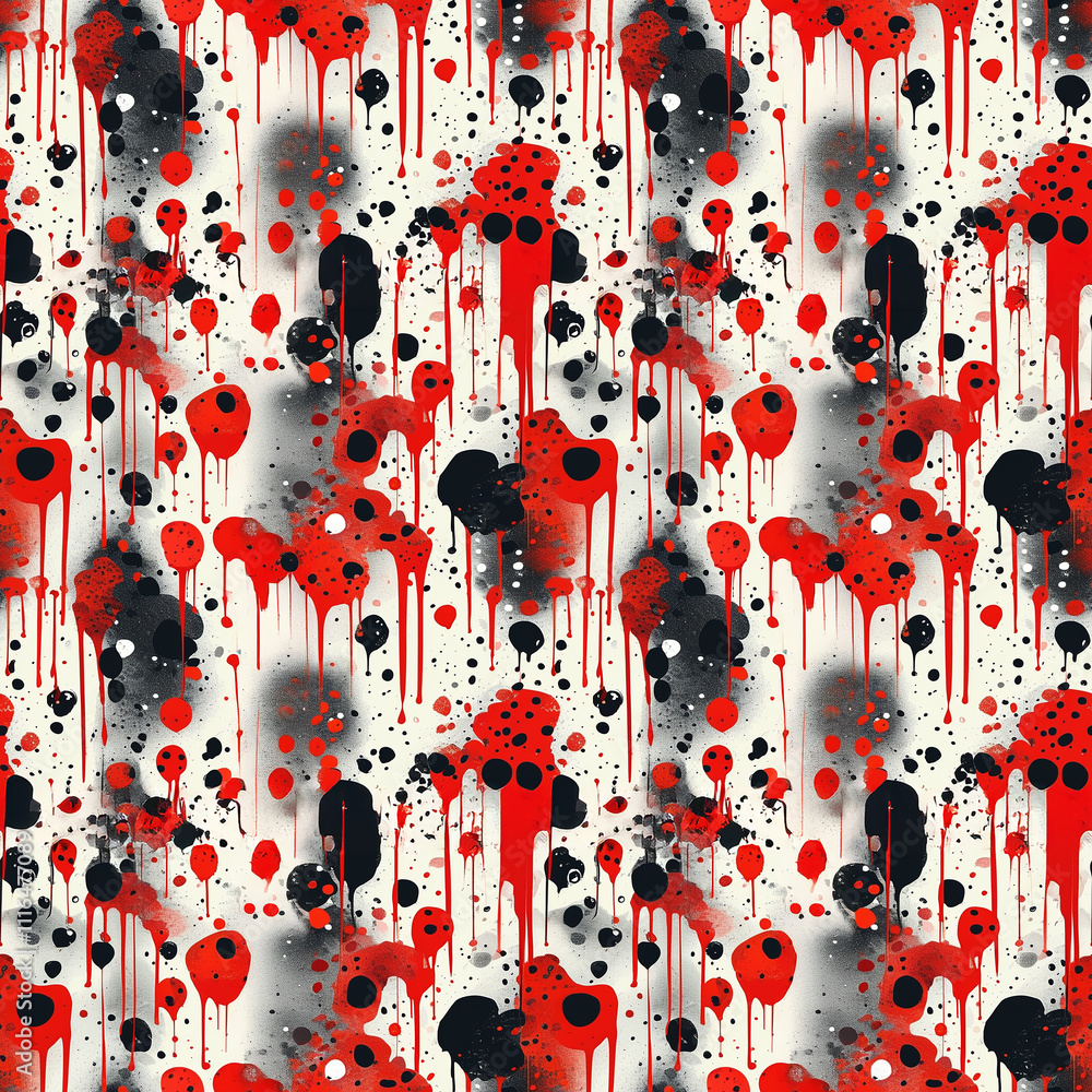Poster vivid splashes of red and black create an expressive art pattern