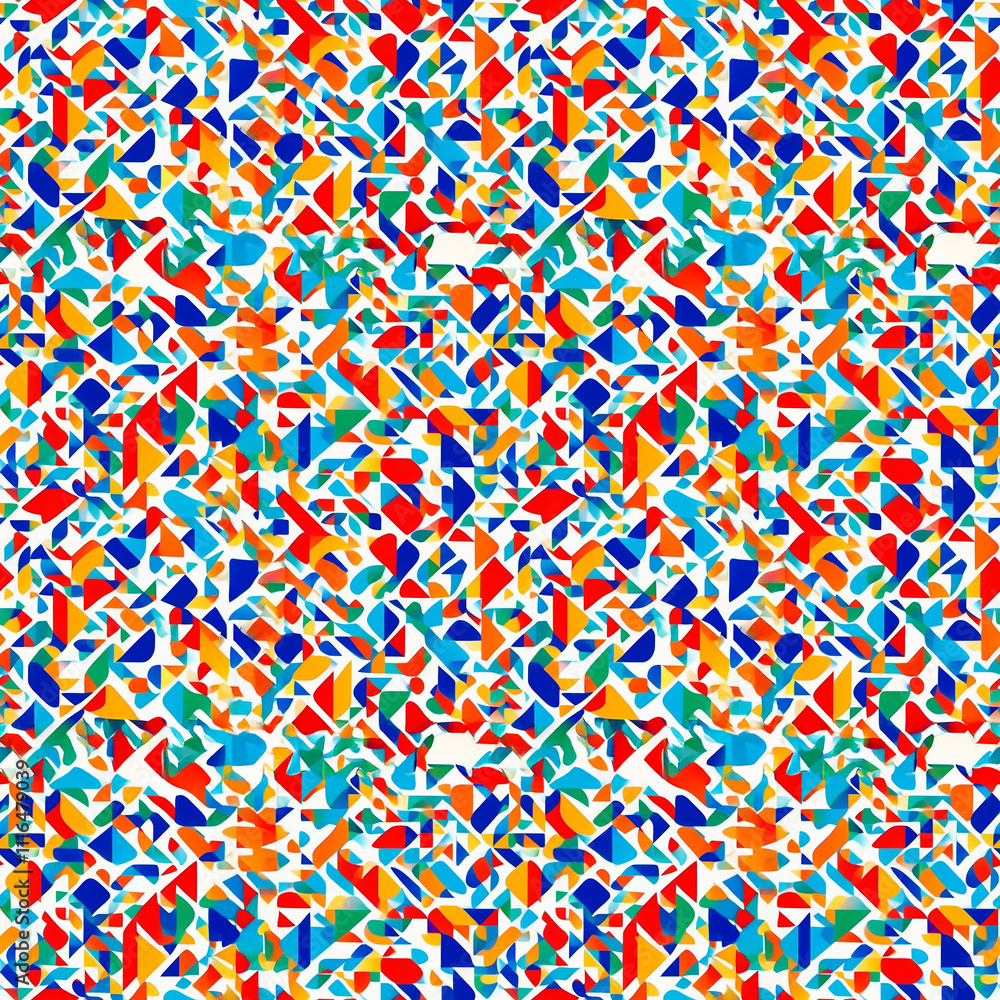 Poster vibrant geometric patterns display a harmonious blend of colors and shapes