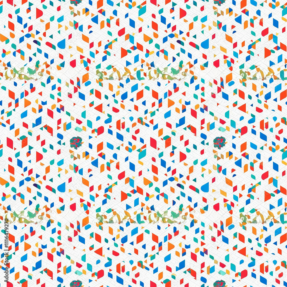 Poster colorful geometric patterns create a vibrant and playful texture for design projects