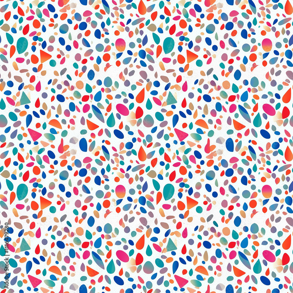 Poster vibrant abstract pattern of colorful shapes creating dynamic visual energy
