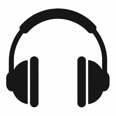 Black Silhouette Headphones Vector Art