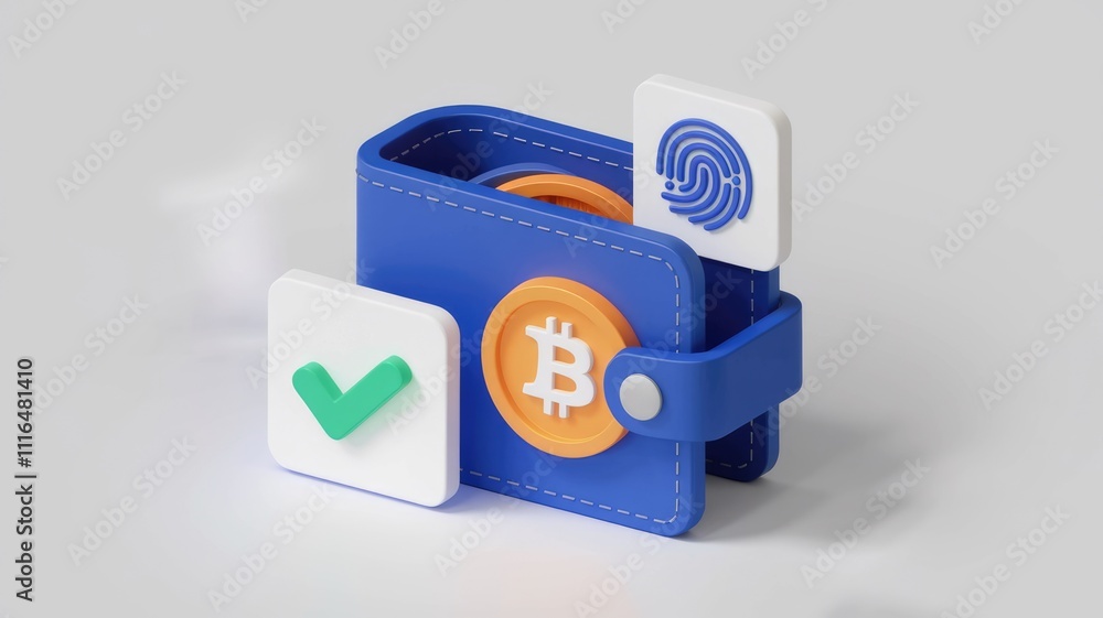 Aufkleber Secure Bitcoin wallet with fingerprint authentication and transaction confirmation.