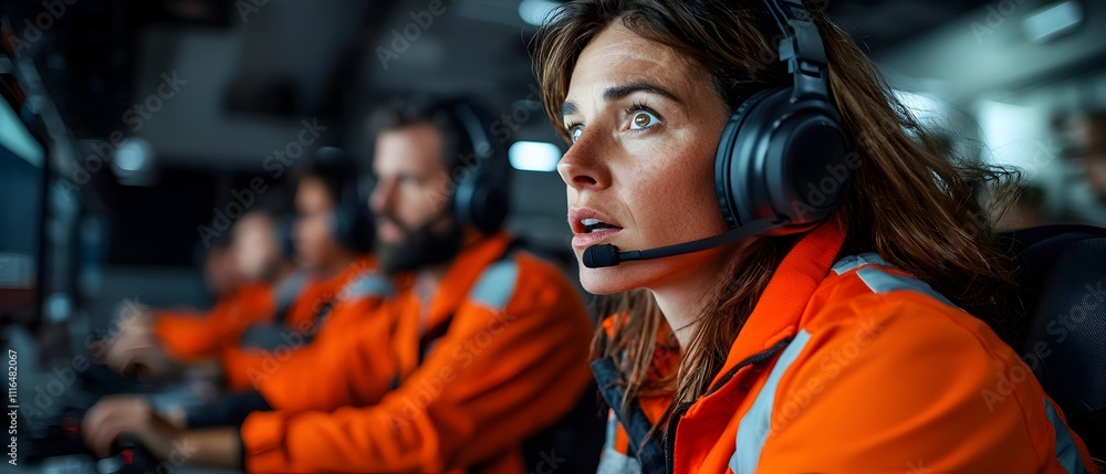 Poster cinma vrit inspired shot of a team of hardworking transportation professionals coordinating the effi