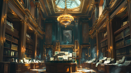 Obraz premium Professional Anime Manga Businessman Character with Money Theme