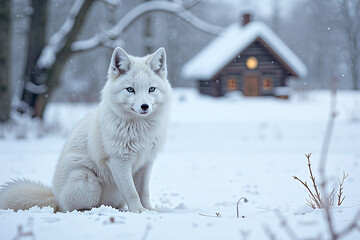 Arctic fox as a symbol of the month January 