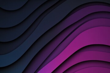 Fototapeta premium Abstract design with flowing waves in dark and purple hues
