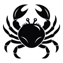 crab silhouette vector on white background