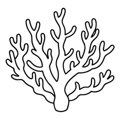 Obraz premium A simple Coral Reef line art vector white background