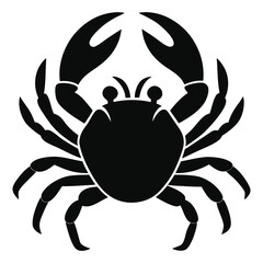 crab silhouette vector on white background