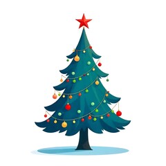 Fototapeta premium Christmas tree , white background