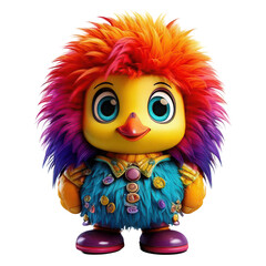 Fototapeta premium Colorful whimsical bobblehead vibrant cartoon character design, transparent background