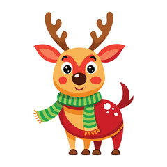 Fototapeta premium vector Cheerful Reindeer for Kids Christmas Coloring Fun