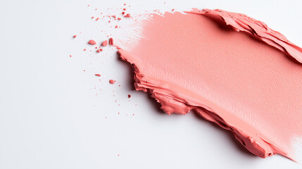 A minimalistic a pink makeup swatch for lipcream, close up swotch, texture